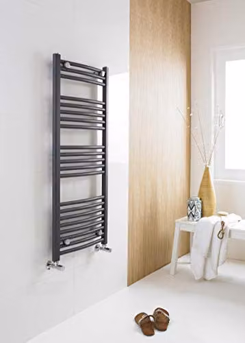 nuie MTY102 Modern Vertical Heated Ladder Towel Rail in Anthracite, W/H: 50 x 70 cm – 2
