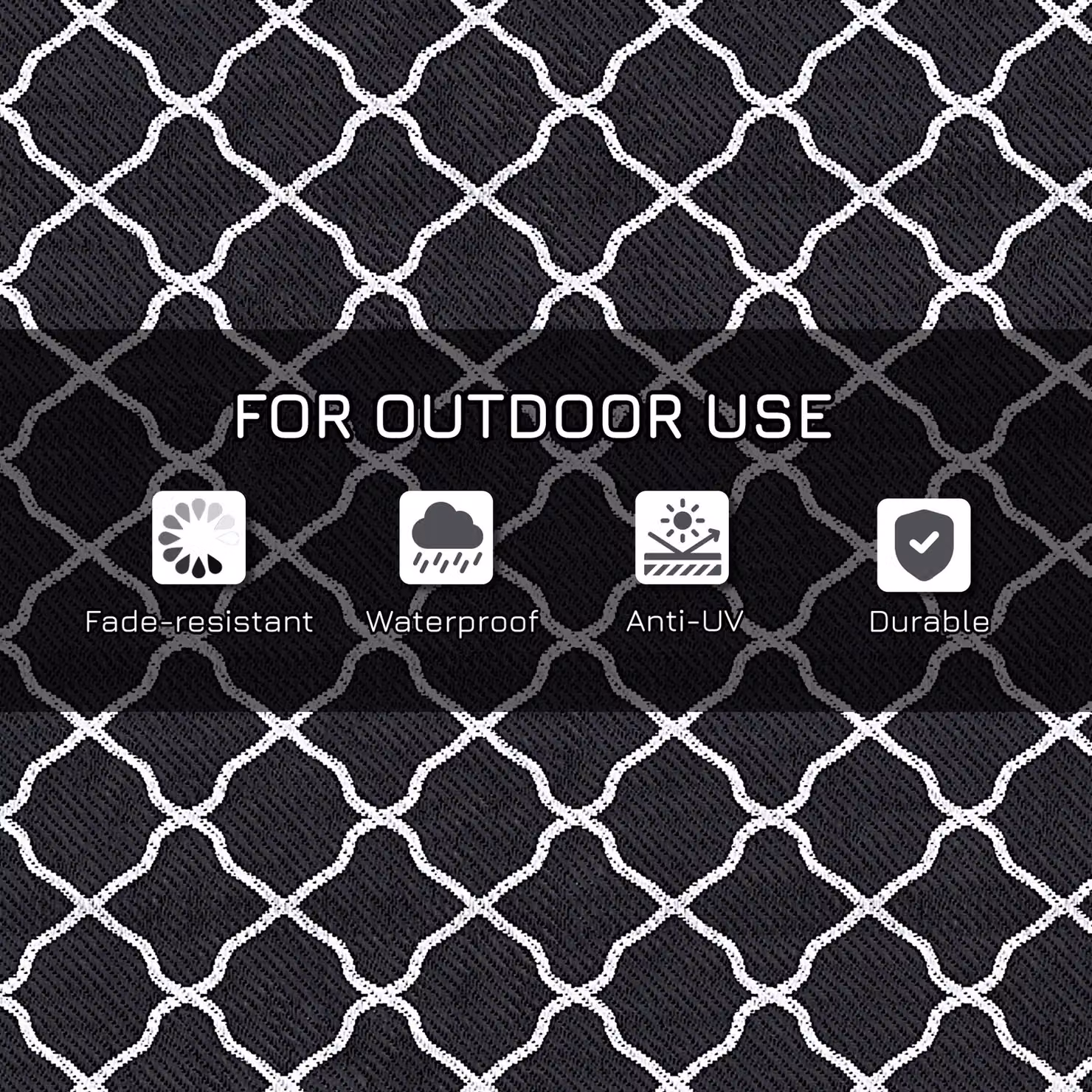Outsunny Reversible Plastic Straw Outdoor Rug with Carry Bag and Ground Stakes, W/D/H: 182 x 274 cm – 6