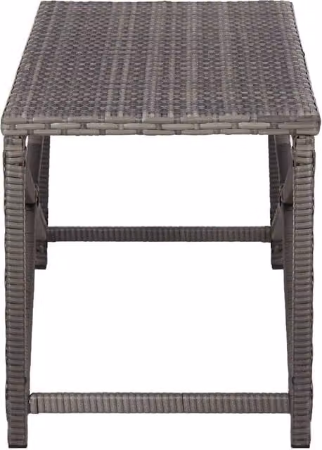 Berkfield Home Grey Poly Rattan and Steel Garden Bench W/D/H: 120 x 40 x 43 cm – 1