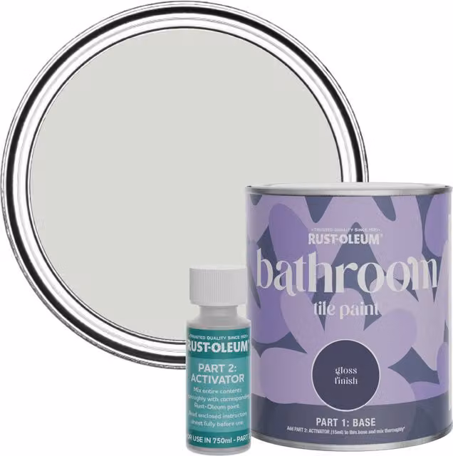 Rust-Oleum Bathroom Tile Paint in Gloss Finish, Winter Grey, 0.75 l