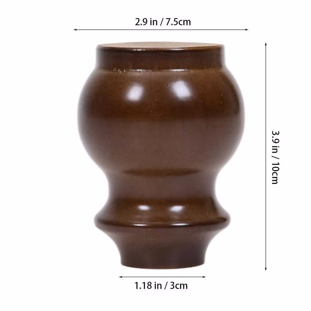 FLAVORA Brown Walnut Solid Wood Replacement Furniture Legs, 4 Pack, Height: 10 cm – 2