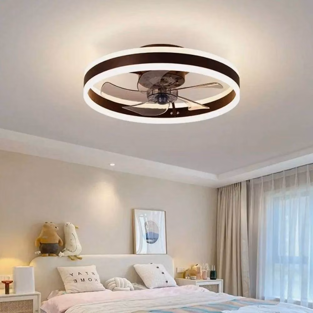 FLAVORA Dimmable LED Ceiling Fan Light with Remote Control in Black – 2