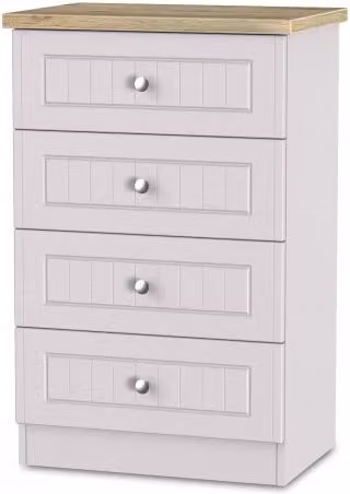 Welcome Vienna 4 Drawer Midi Chest of Drawers in White