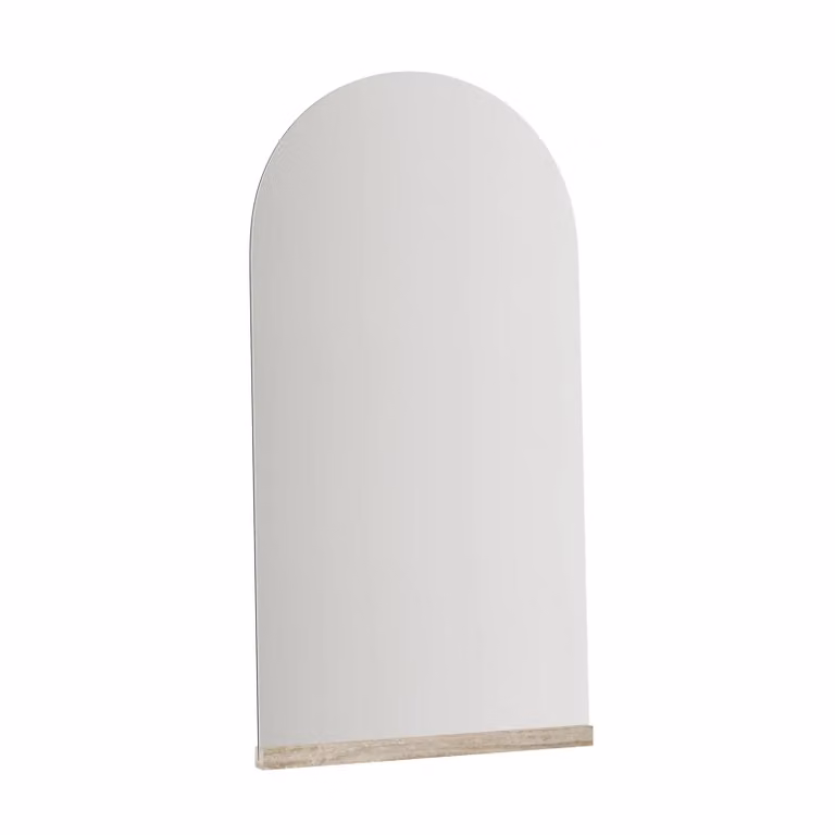 Dome Deco AZIRI Round Freestanding Floor Mirror in Beige