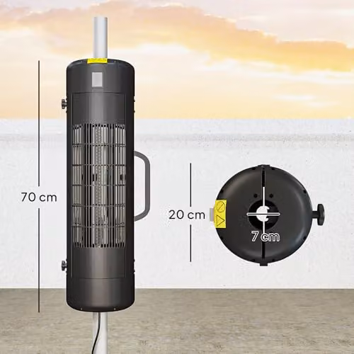 Outsunny Electric Parasol Mounted Patio Heater in Black with Carbon Fibre Element – 7