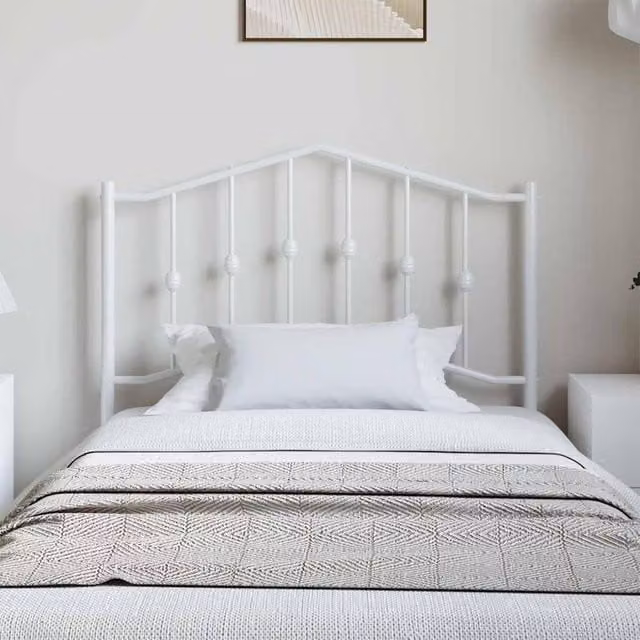 Berkfield Home Classic Metal Headboard in White – 1