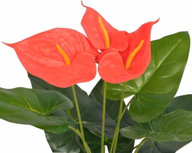 Berkfield Home Artificial Anthurium Potted Plant in Red and Yellow, Height: 45 cm