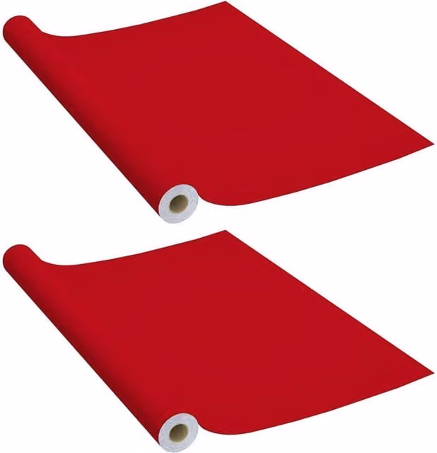 Berkfield Home Self-adhesive PVC Furniture Film, Red, 2 Pack, W: 90 cm x L: 500 cm – 1