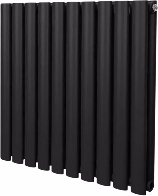Monstershop Oval Column Radiator in Black Steel, W/D/H: 60 x 60 x 60 cm