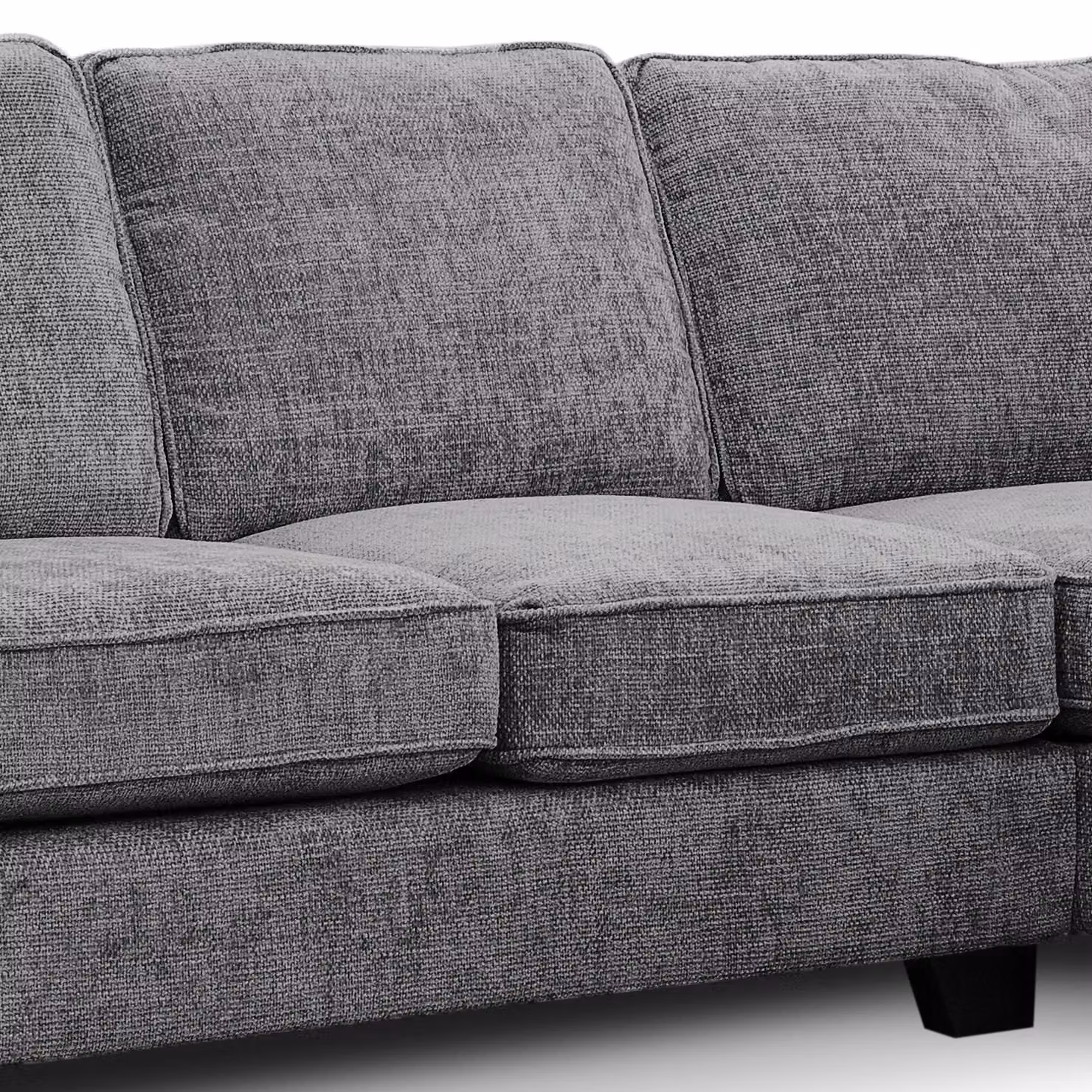 Furnishings For Less UK Nebraska Modern L-Shaped 5 Seater Fabric Corner Sofa in Slate Grey – 4