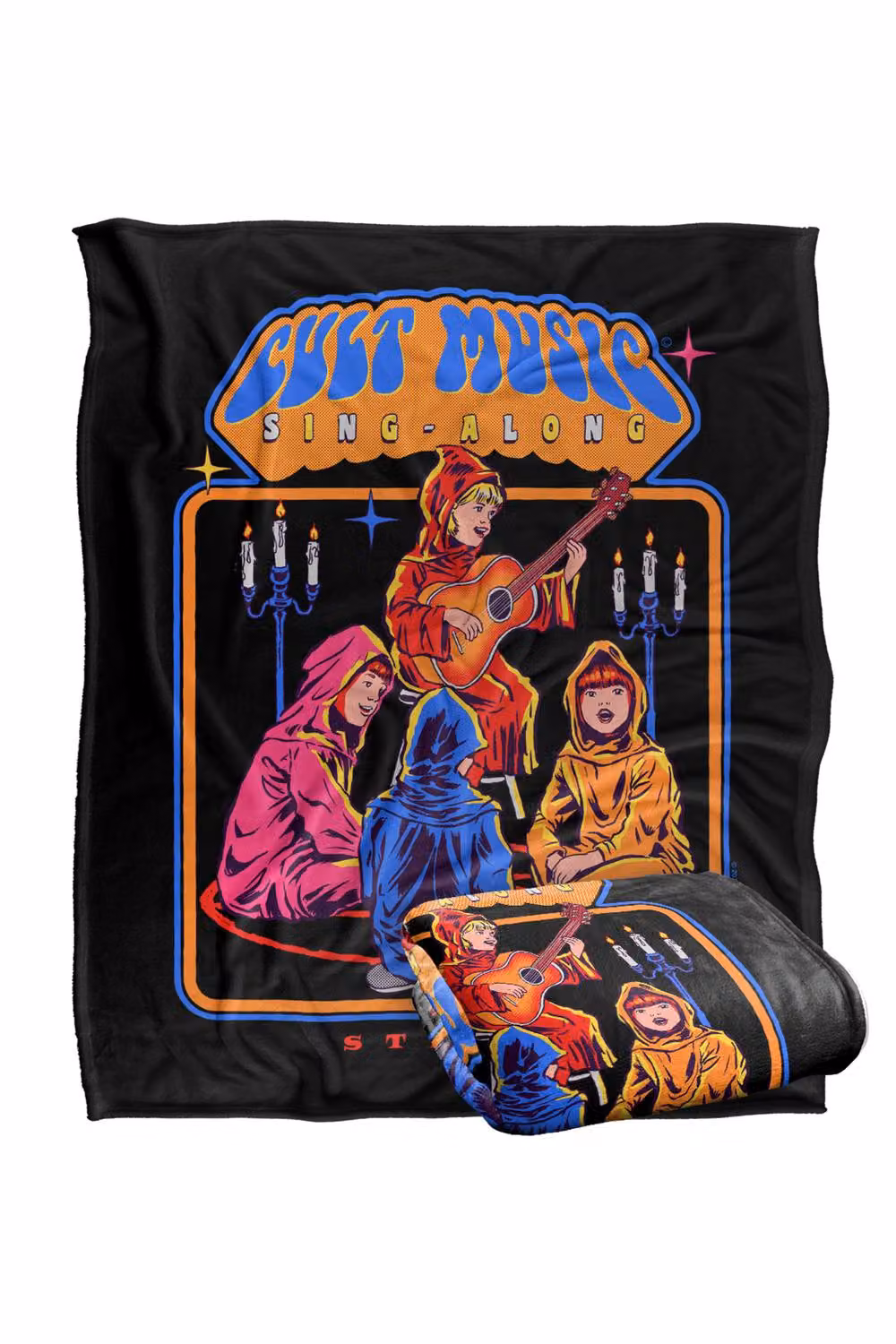 Steven Rhodes Cult Music Singalong Super Soft Fleece Throw Blanket, Multicolour, W/D/H: 152 x 127 cm – 2