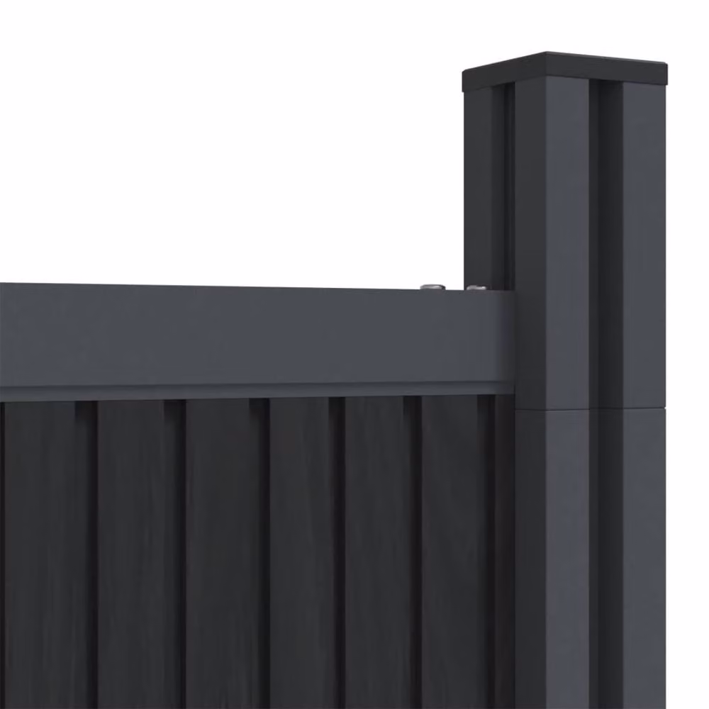 Berkfield Home Grey WPC and Aluminium Fence Panel, H: 186 cm, W: 173.7 cm – 5