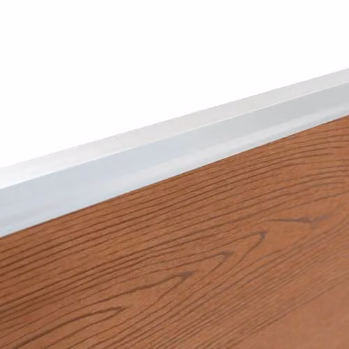 Monstershop Composite Fence Panel and Aluminium Post Set with Solar Powered LED Lighting, Brown Wood Grain, W: 353 cm, H: 185 cm – 7