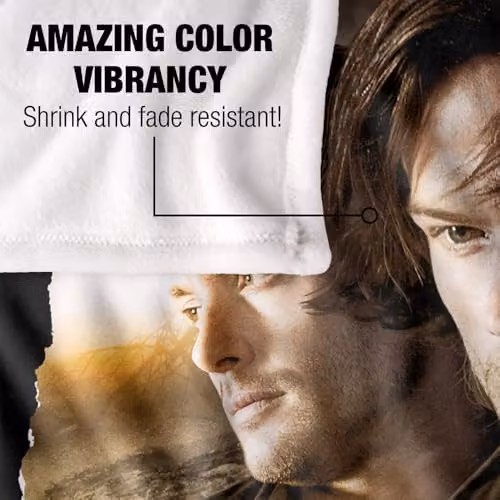 LOGOVISION Supernatural Sam Dean Mark Of Cain Silky Touch Super Soft Fleece Throw Blanket, Multicolour, W: 152 cm, D: 127 cm – 3