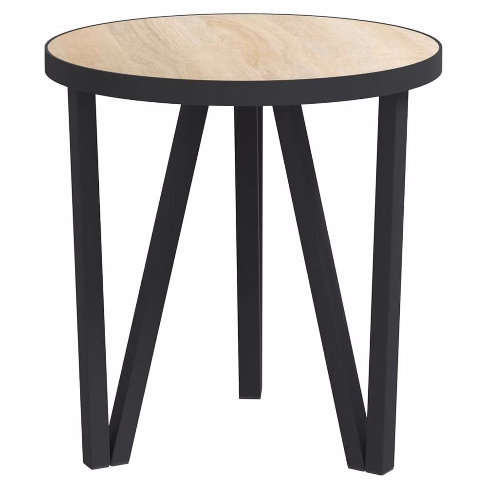 Berkfield Home Sonoma Oak Round Tea Table in Light Tan, Diameter: 35 cm – 2