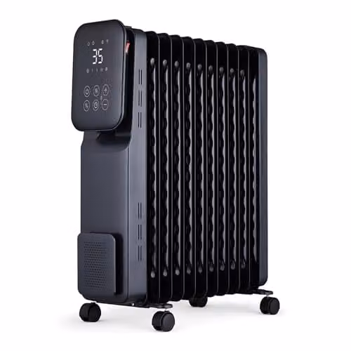 MYLEK 2500W Smart Oil Filled Radiator with WiFi App Control and Timer, Black