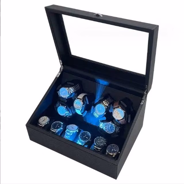 Kelvenix 6 Slot Rotating Display Case and Storage Organiser, Black, W: 50 cm x D: 50 cm x H: 50 cm – 1