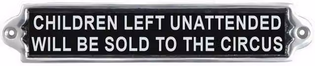 Minster Children Left Metal Wall Plaque in Black or Silver, W: 25 cm, H: 6 cm, D: 1 cm – 2
