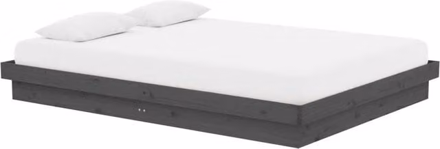 Berkfield Home Beautiful Bed Frame in Grey Solid Pine Wood, W: 140 cm x D: 190 cm
