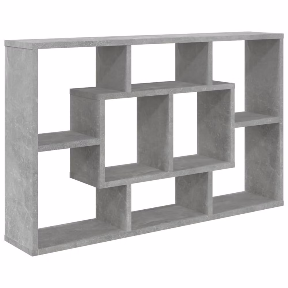 Berkfield Home Wall Mounted Shelf in Grey MDF, W: 85 cm, D: 16 cm, H: 52.5 cm – 2