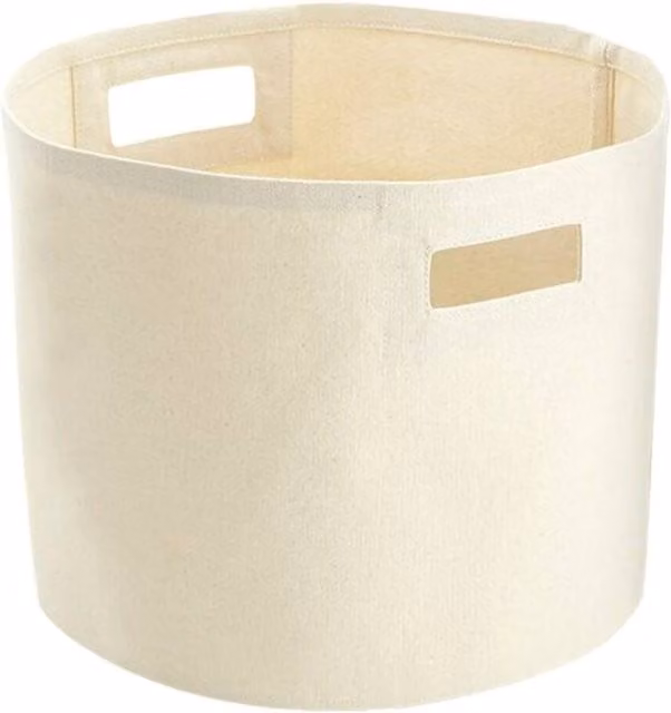 Westford Mill Canvas Storage Basket with Handles in Beige
