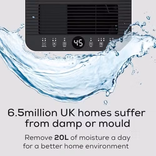 TCP Smart 20L Wi-Fi Dehumidifier with App Control and Continuous Drain, White – 2