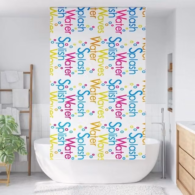 Berkfield Home White Opaque Shower Roller Blind, W: 130 cm, H: 240 cm