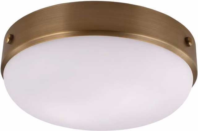 Netlighting Cadence 2 Light Flush Ceiling Light in Dark Antique Brass and Yellow with E27 Bulb Compatibility