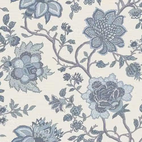 Holden Decor Jacobean Trail Blue Floral Botanical Classic Wallpaper – 1