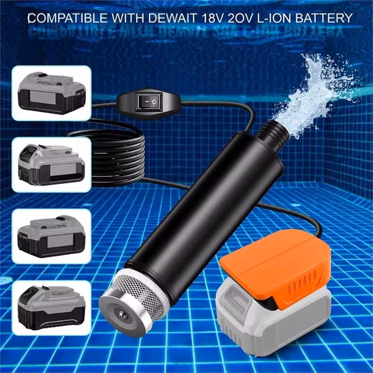 SPETLEK 120W 12V Cordless Oil and Water Pump for DeWalt 18V 20V Batteries, Black
