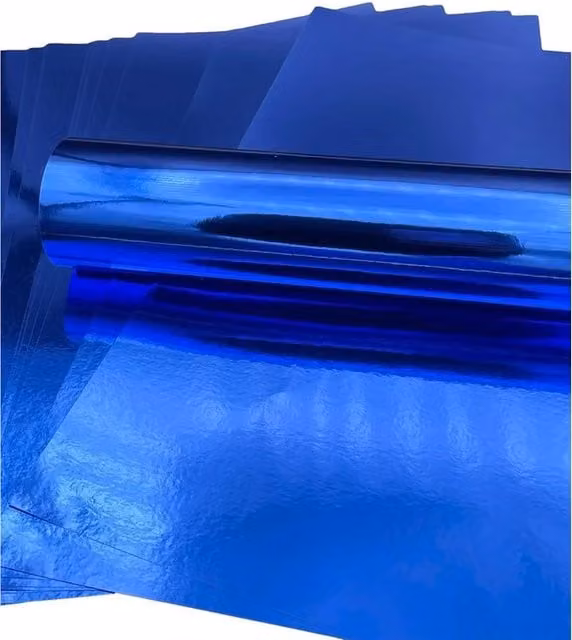 Syntego 10 Sheets of A4 Electric Blue Reflective Glossy Construction Paper, 140gsm