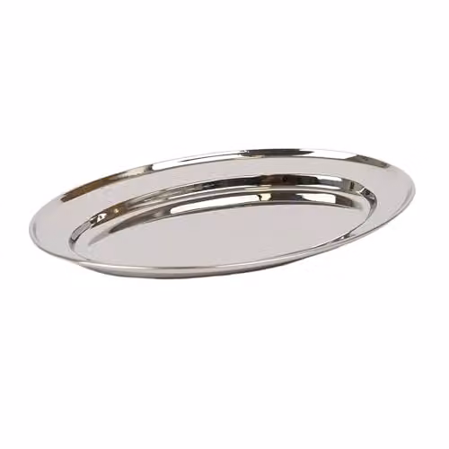 Argon Tableware Stainless Steel Oval Serving Platter, Silver, W: 25 cm, D: 17 cm – 1
