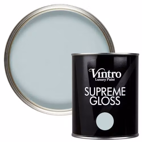 Vintro High Gloss Water Based Paint for Wood and Walls in Blue/Green Harewood, 1 Litre