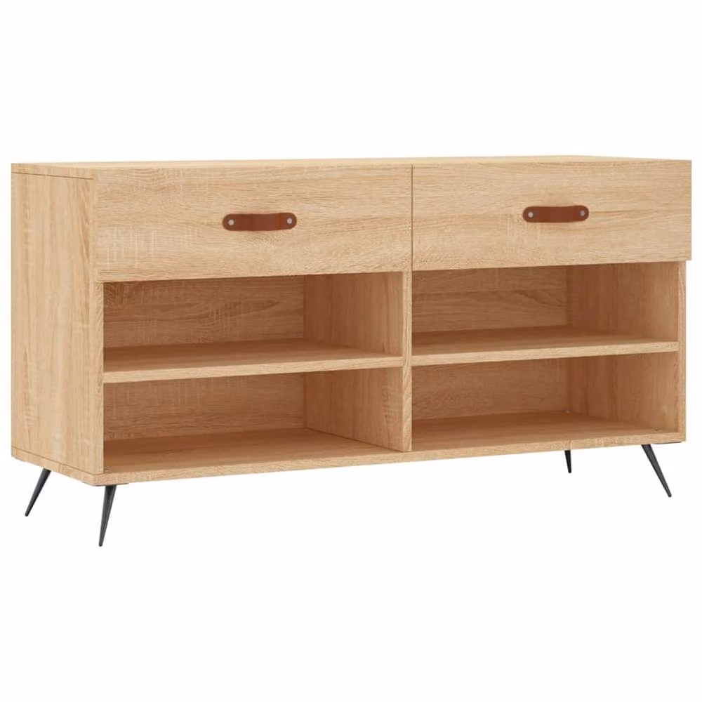 Berkfield Home Shoe Bench in Sonoma Oak Brown, W/D/H: 102 x 35 x 55 cm – 3