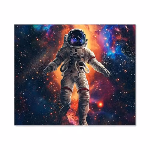 Floating Space Multicolour Toughened 6mm Glass Kitchen Splashback with Polished Edge, W: 90 cm, H: 75 cm – 2