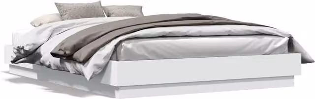Berkfield Home Minimalist Bed Frame in White, W/D/H: 160 x 200 cm