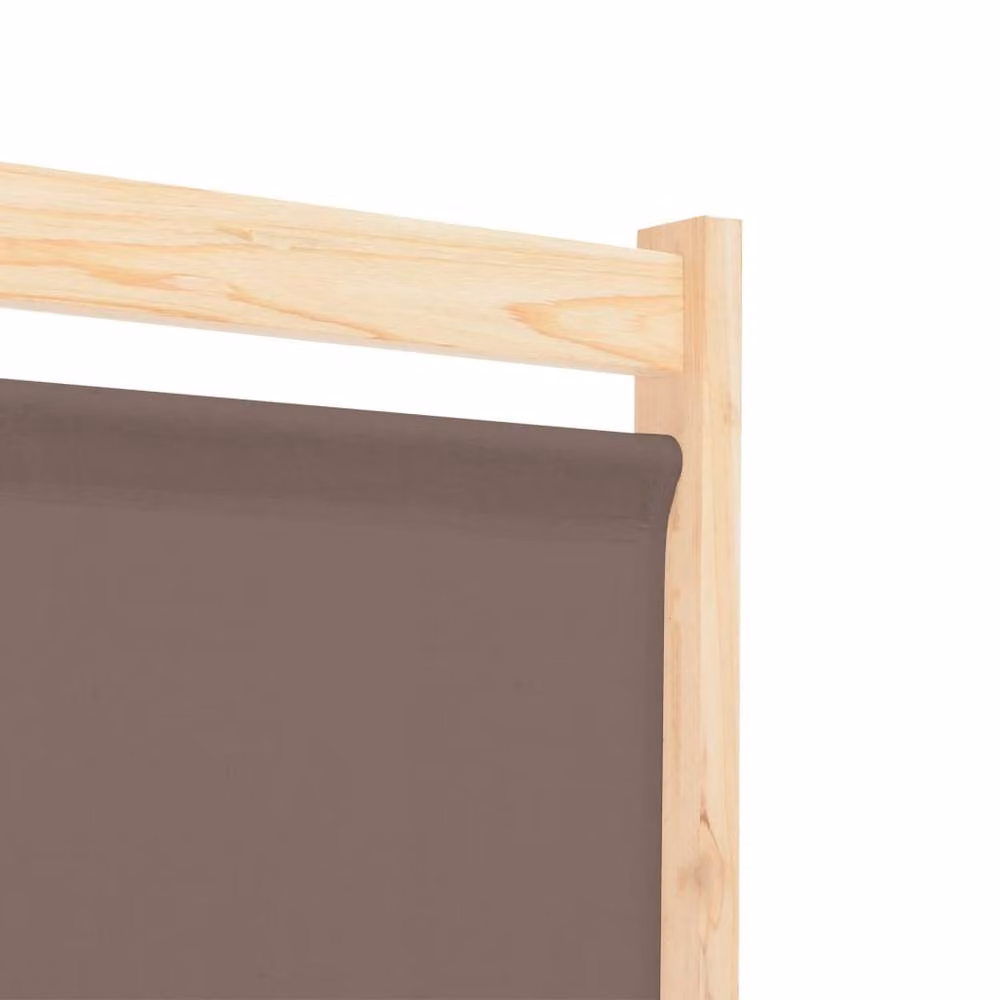 Berkfield Home 6-Panel Fabric and Wood Room Divider, Brown, W/H/D: 240 x 170 x 4 cm – 5