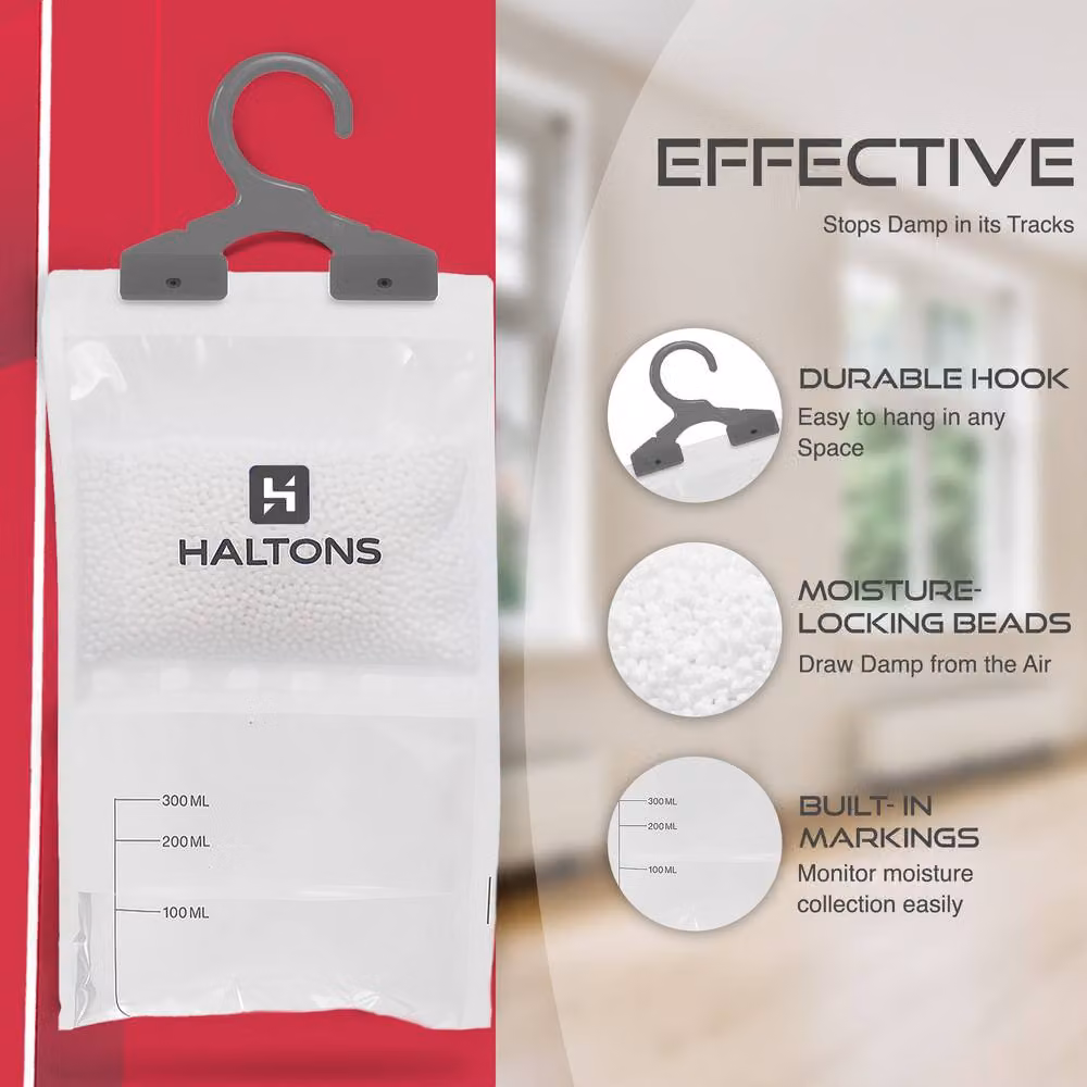 Haltons Hanging Dehumidifier Moisture Absorbers, 210g, Pack of 20, White – 4