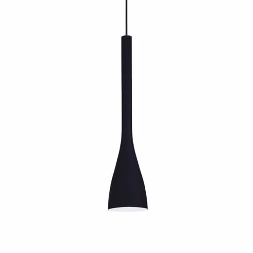 Ideal Lux Lighting Black Design Pendant Ceiling Light with Frosted Blown Glass and Height Adjustable Suspension