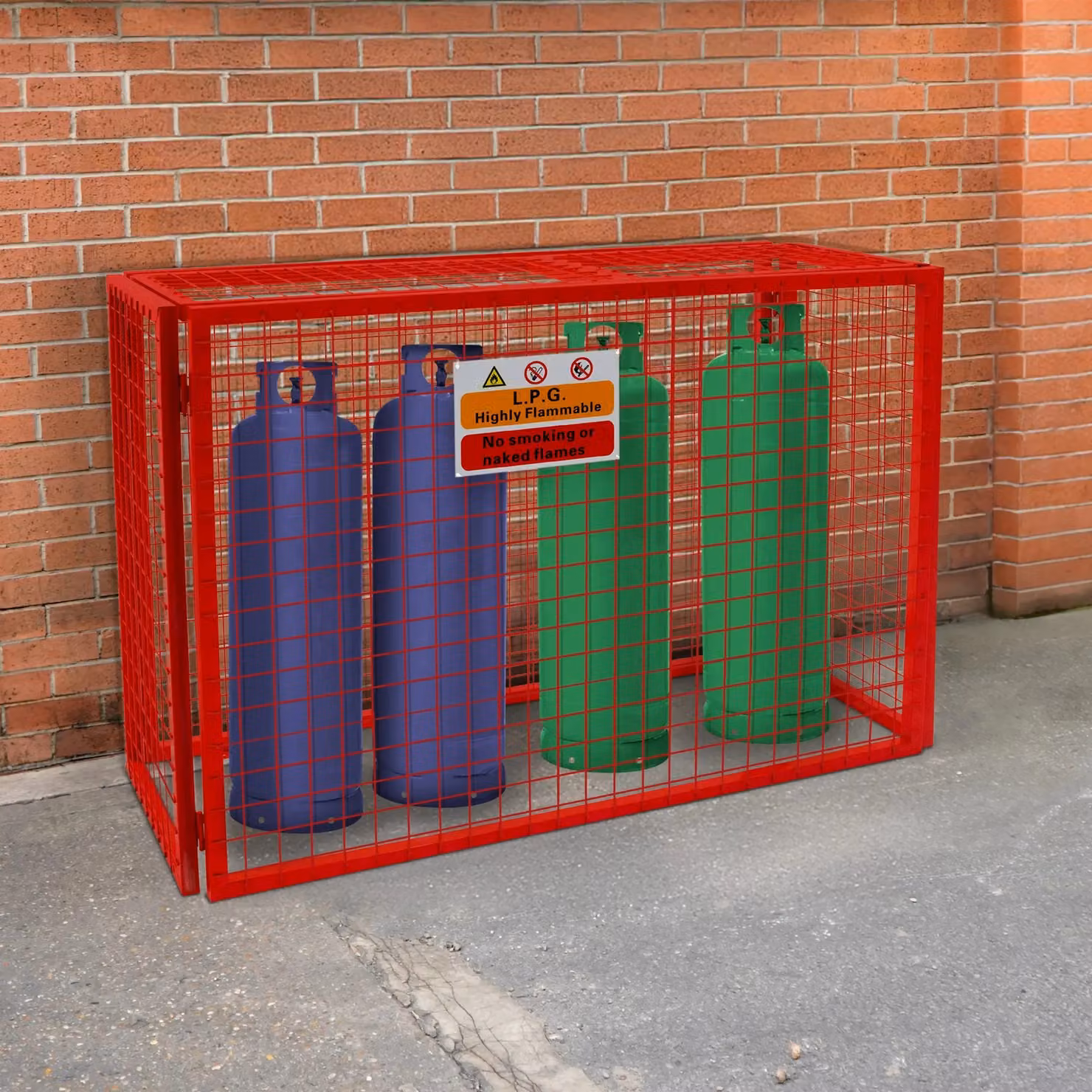 Monstershop Red Collapsible Mesh Gas Bottle Cage W/D/H: 100 x 140 x 50 cm – 5