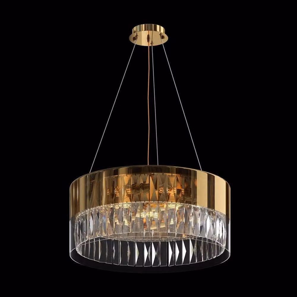 Netlighting Wonderland Modern Cylindrical Pendant Ceiling Light in Gold/Brass – 2