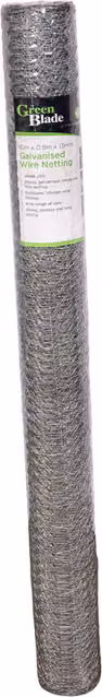 Samuel Alexander 2 Pack of 10m Galvanised Steel Chicken Garden Wire Netting Fencing in Grey