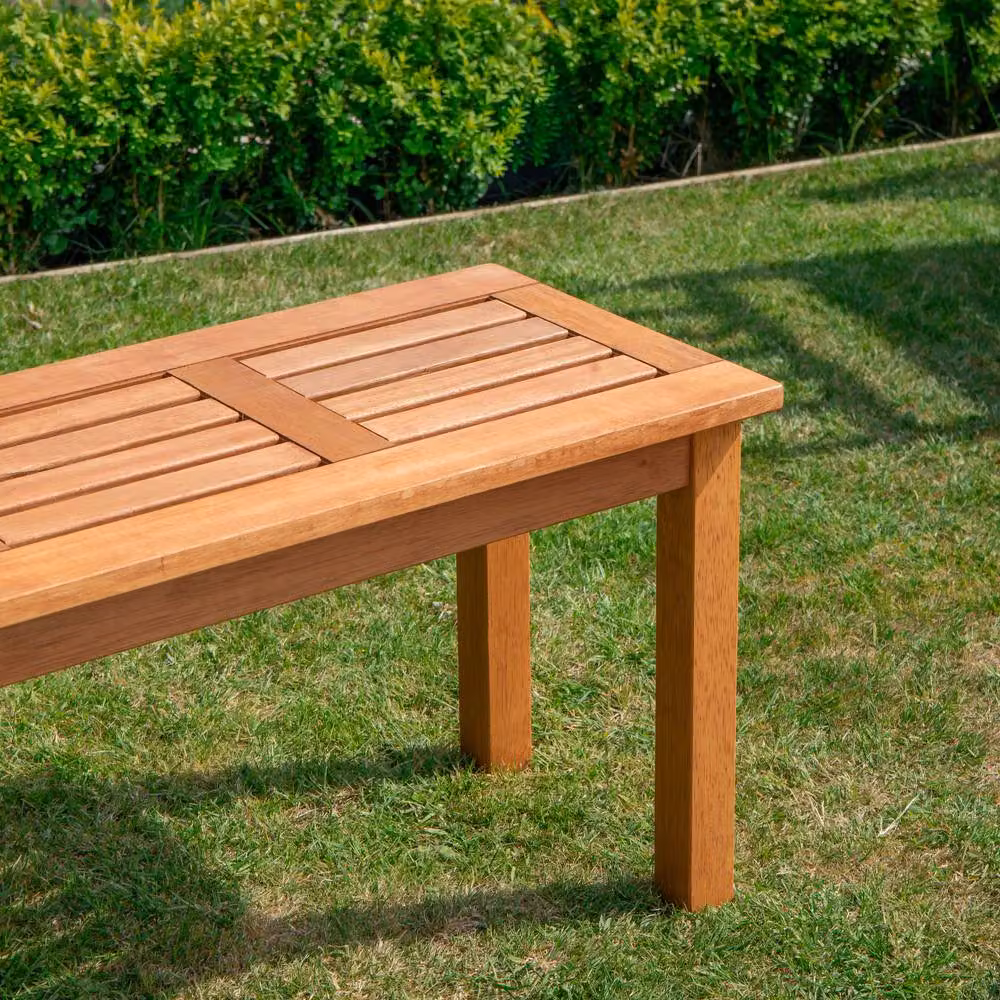 Samuel Alexander Coniston 2 Seater Outdoor Wooden Garden Bench Stool in Brown, W/D/H: 200 x 43 x 36 cm – 2