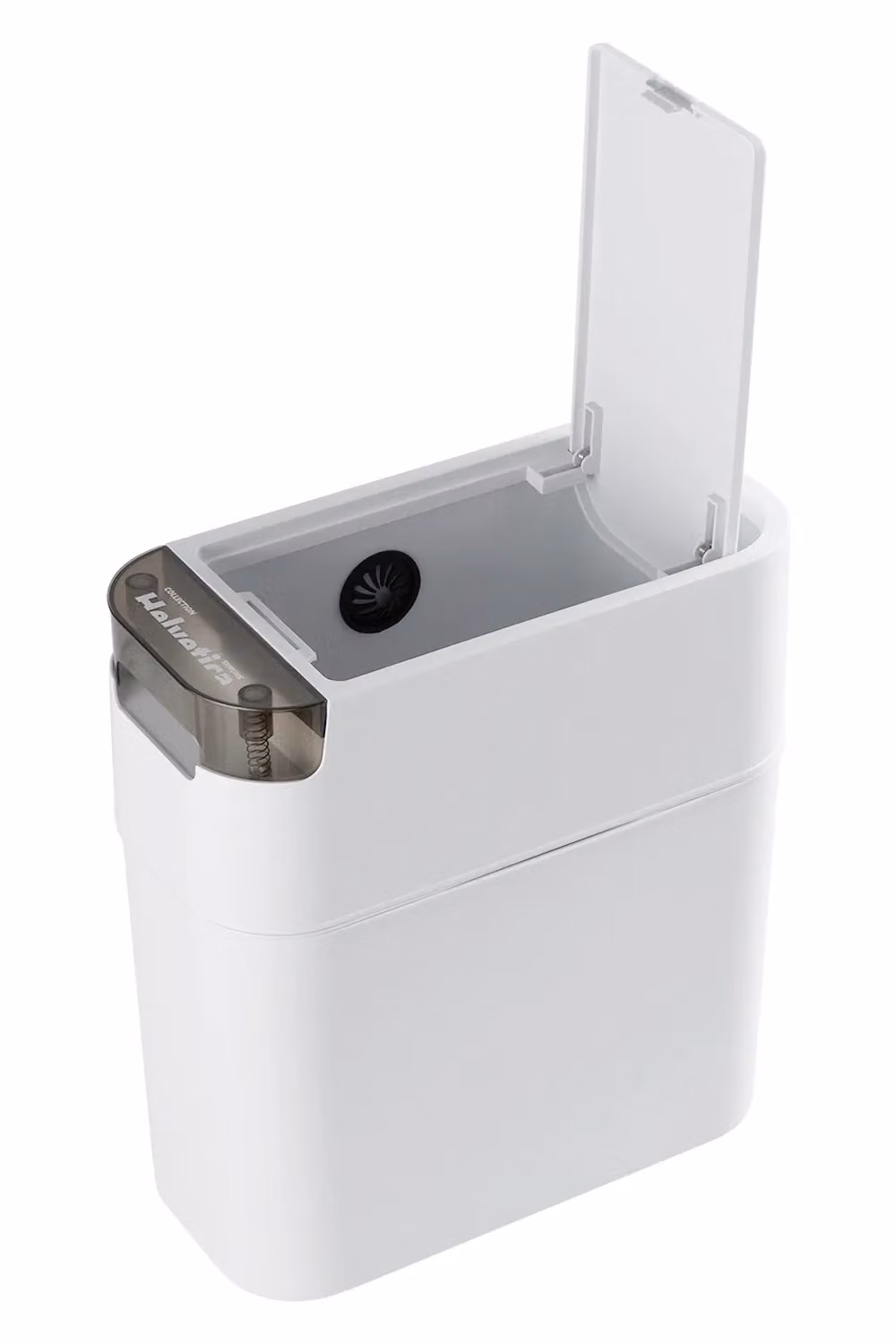 Living and Home Slim Press-type Rubbish Bin with Lid, White – 3
