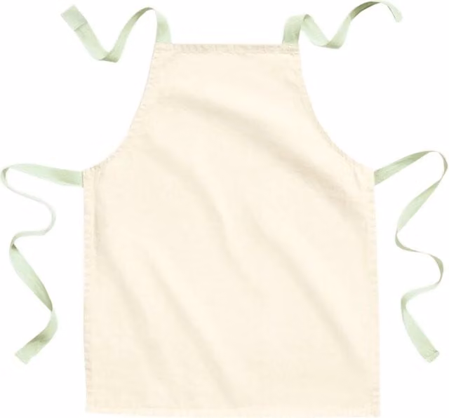 Westford Mill Fairtrade Junior Cotton Craft Apron for Children in Beige and Green