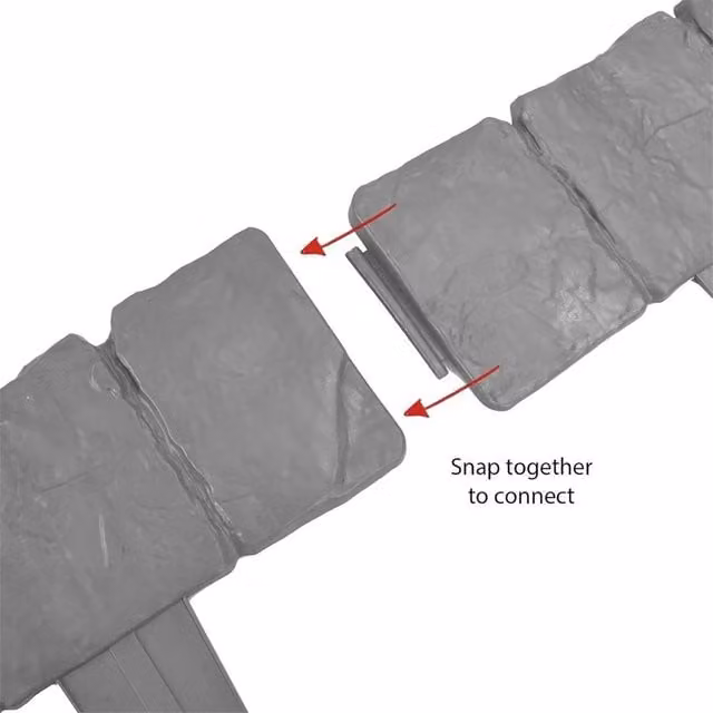Nordara 20-Piece Grey Stone Effect Plastic Garden Lawn Border Edging – 1