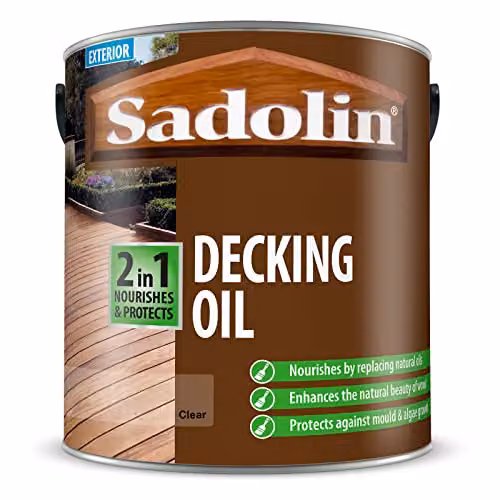 Sadolin Decking Oil with UV Protection and Water Repellent, Clear, 2.5 l – 1