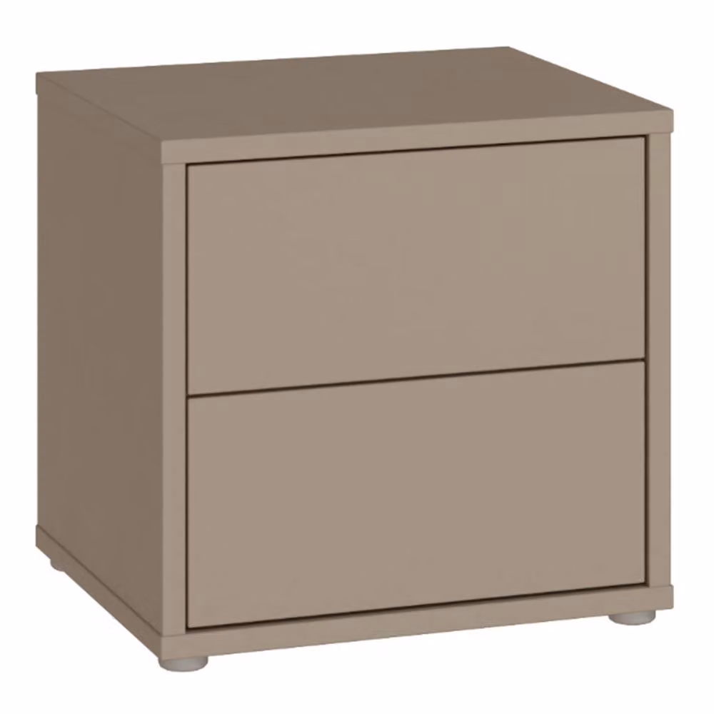 Furniture To Go Alice Springs Low Bedside Cabinet with 2 Push-Open Drawers in Taupe/Beige – 2