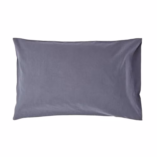 Homescapes Luxury Linen and Combed Cotton Blend Pillowcase, Dark Grey, King Size – 1