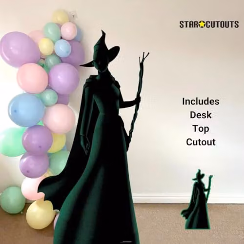 Star Cutouts SC4653 Wicked Elphaba Green and Black Silhouette Lifesize Cardboard Cutout, Height: 163 cm – 2